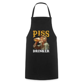 Piss Drinker 43 - Kochschürze - Schwarz - Vorne - AI Model Male 185 dark (185cm)