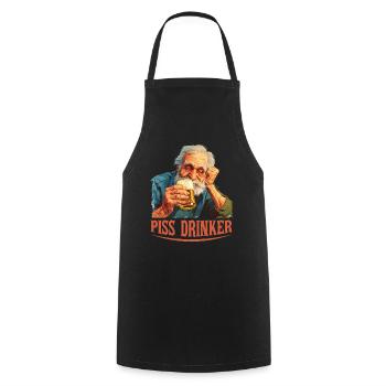 Piss Drinker 44 - Kochschürze - Schwarz - Vorne - AI Model Male 185 dark (185cm)