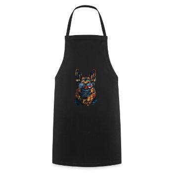 German Shepherd with American Sunglasses - Cooking Apron - black - Front - AI Model Male 185 dark (185cm)