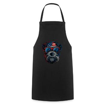Havanese with American Sunglasses - Cooking Apron - black - Front - AI Model Male 185 dark (185cm)