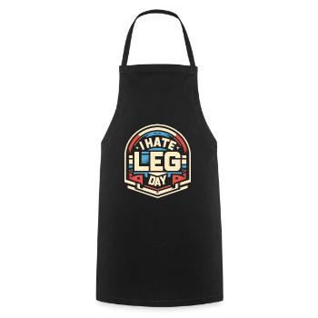 Je déteste les jambes Jour 28 - Tablier de cuisine - noir - Devant - AI Model Male 185 dark (185cm)