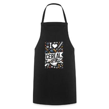 I Love Cereal 14 - Cooking Apron - black - Front - AI Model Male 185 dark (185cm)