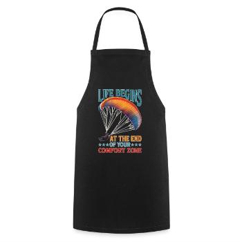 La vie commence au bout de votre zone de confort 21 - Tablier de cuisine - noir - Devant - AI Model Male 185 dark (185cm)