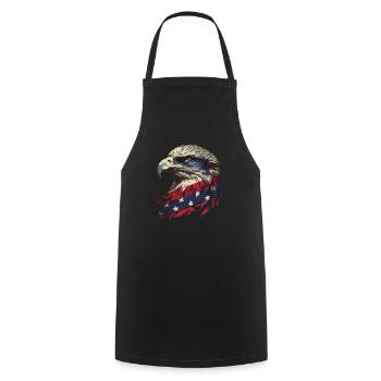 American Flag Freedom Eagle USA Pride 5 - Cooking Apron - black - Front - AI Model Male 185 dark (185cm)