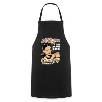 Un café par jour éloigne les - Tablier de cuisine - noir - Devant - AI Model Male 185 dark (185cm)