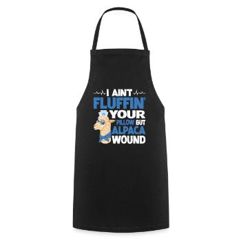 I Ain't Fluffin' Your Pillow But Alpaca Wound 3 - Cooking Apron - black - Front - AI Model Male 185 dark (185cm)