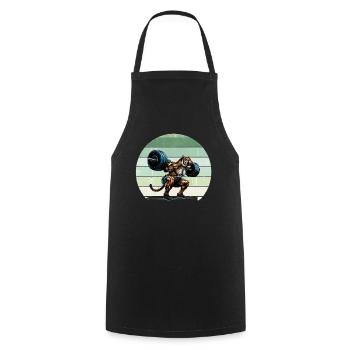 Strong Tiger Weightlifter Squat Gym Workout - Tablier de cuisine - noir - Devant - AI Model Male 185 dark (185cm)