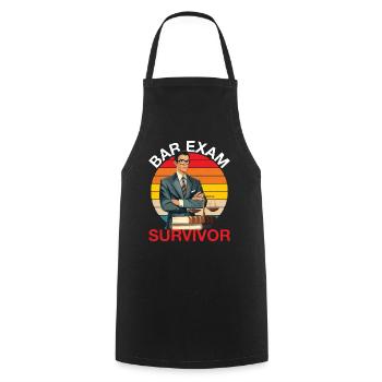 Bar Exam Survivor 6 - Cooking Apron - black - Front - AI Model Male 185 dark (185cm)