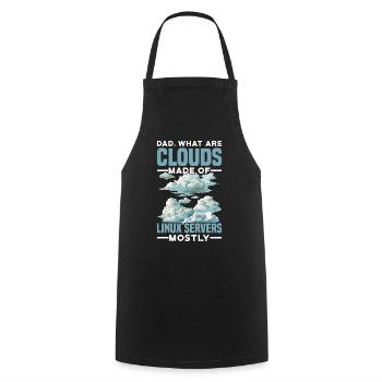 What Are Clouds Made Of, Linux Servers Mostly 31 - Cooking Apron - black - Front - AI Model Male 185 dark (185cm)