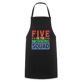Five In The Morning Squad 7 - Kochschürze - Schwarz - Vorne - AI Model Male 185 dark (185cm)