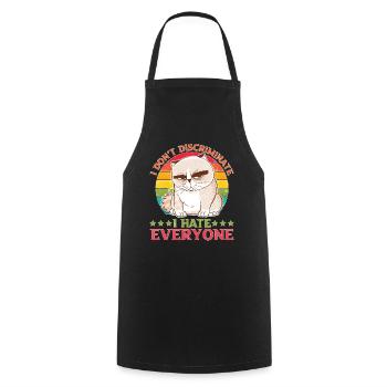 I Don't Discriminate I Hate Everyone 27 - Cooking Apron - black - Front - AI Model Male 185 dark (185cm)