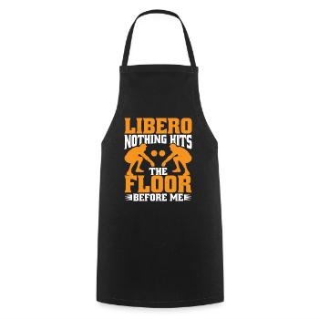 Libero, Nothing Hits The Floor Before Me 7 - Cooking Apron - black - Front - AI Model Male 185 dark (185cm)