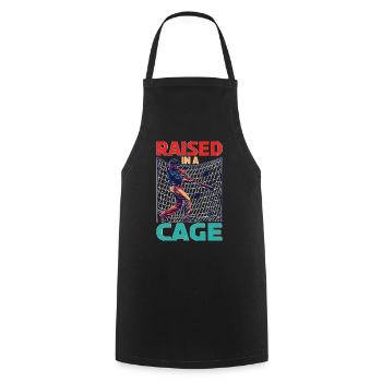 Raised In A Cage 26 - Cooking Apron - black - Front - AI Model Male 185 dark (185cm)