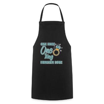 Un genou une bague Amour éternel 2 - Tablier de cuisine - noir - Devant - AI Model Male 185 dark (185cm)