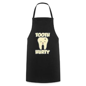 Tooth Hurty 4 - Cooking Apron - black - Front - AI Model Male 185 dark (185cm)
