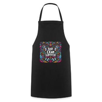 Bar Exam Survivor 19 - Cooking Apron - black - Front - AI Model Male 185 dark (185cm)