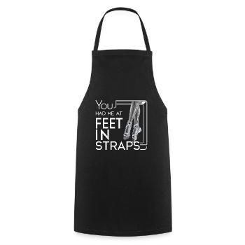You Had Me At Feet In Straps 63 - Cooking Apron - black - Front - AI Model Male 185 dark (185cm)