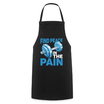 Trouver la paix dans la douleur 68 - Tablier de cuisine - noir - Devant - AI Model Male 185 dark (185cm)