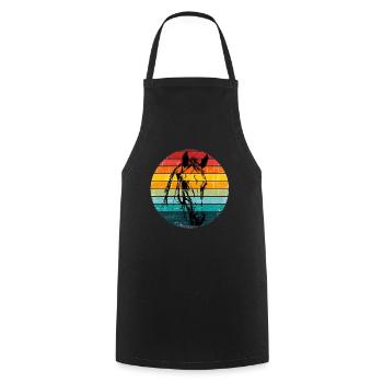 Vintage Sunset Horse Retro - Cooking Apron - black - Front - AI Model Male 185 dark (185cm)