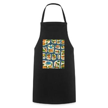 Kids Car Play Mat - Parent Massage Aid 2 - Cooking Apron - black - Front - AI Model Male 185 dark (185cm)