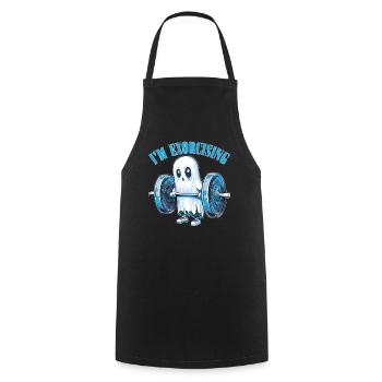 I'm Exorcising 2 - Cooking Apron - black - Front - AI Model Male 185 dark (185cm)