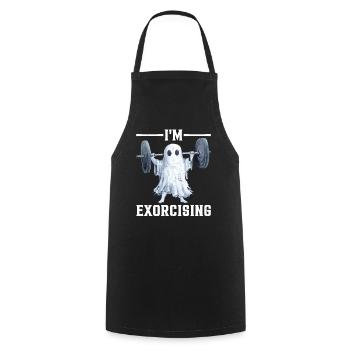 I'm Exorcising - Cooking Apron - black - Front - AI Model Male 185 dark (185cm)