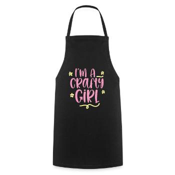 I'm A Crafty Girl 2 - Cooking Apron - black - Front - AI Model Male 185 dark (185cm)