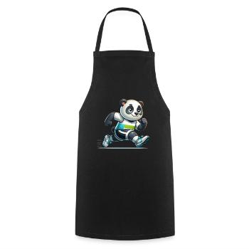 Cute Marathon Runner Panda - Kochschürze - Schwarz - Vorne - AI Model Male 185 dark (185cm)
