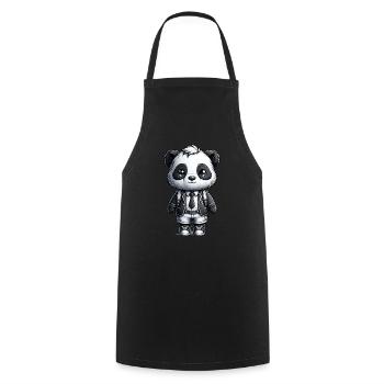 Cute Schoolboy Panda - Cooking Apron - black - Front - AI Model Male 185 dark (185cm)