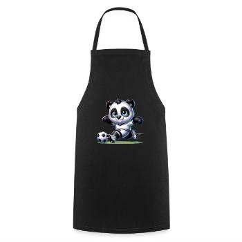 Cute Soccer Player Panda - Kochschürze - Schwarz - Vorne - AI Model Male 185 dark (185cm)