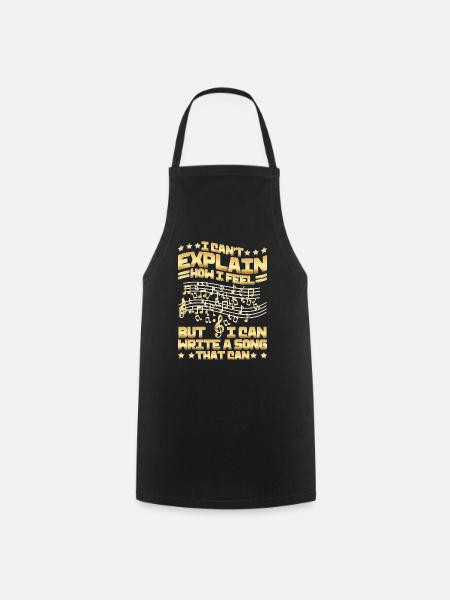 Ne peut pas expliquer ses sentiments, mais peut écrire une chanson - Tablier de cuisine - noir