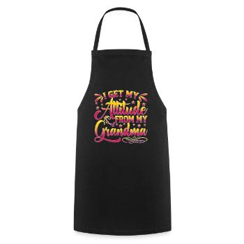 I Get My Attitude From My Grandma - Cooking Apron - black - Front - AI Model Male 185 dark (185cm)