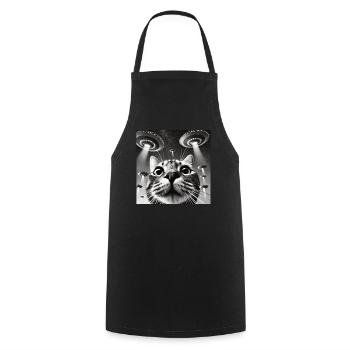 Selfie de chat avec OVNI Étrange Photo des années 50 - Tablier de cuisine - noir - Devant - AI Model Male 185 dark (185cm)