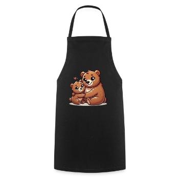 Loving Bear Parent with Child - Kochschürze - Schwarz - Vorne - AI Model Male 185 dark (185cm)