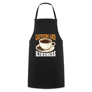 Caffeine And Kindness 6 - Cooking Apron - black - Front - AI Model Male 185 dark (185cm)