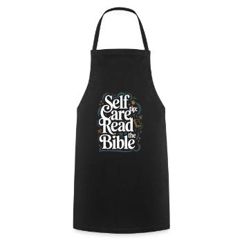 Self Care Tip Read The Bible - Kochschürze - Schwarz - Vorne - AI Model Male 185 dark (185cm)