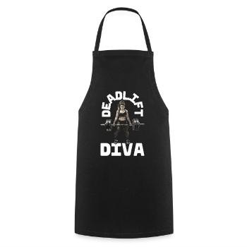 Deadlift Diva 9 - Kochschürze - Schwarz - Vorne - AI Model Male 185 dark (185cm)