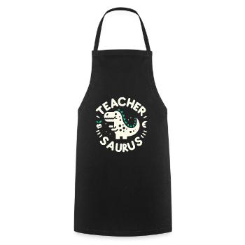 Teacher-saurus 7 - Kochschürze - Schwarz - Vorne - AI Model Male 185 dark (185cm)