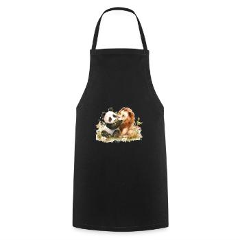 Cute Panda And Lion Friends - Kochschürze - Schwarz - Vorne - AI Model Male 185 dark (185cm)