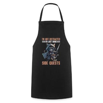 I'm Not Distracted I'm Just Doing Side Quests 2 - Kochschürze - Schwarz - Vorne - AI Model Male 185 dark (185cm)