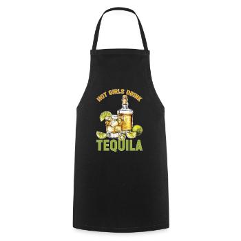 Hot Girls Drink Tequila 2 - Kochschürze - Schwarz - Vorne - AI Model Male 185 dark (185cm)
