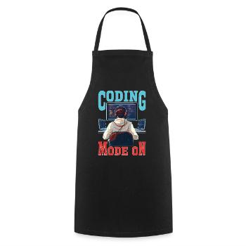 Coding Mode On - Kochschürze - Schwarz - Vorne - AI Model Male 185 dark (185cm)
