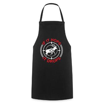 If It Hops It Drops 6 - Kochschürze - Schwarz - Vorne - AI Model Male 185 dark (185cm)