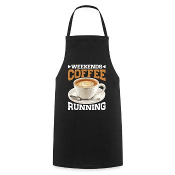 Weekends Coffee Running - Kochschürze - Schwarz - Vorne - AI Model Male 185 dark (185cm)