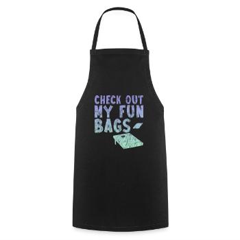 Check Out My Fun Bags 3 - Kochschürze - Schwarz - Vorne - AI Model Male 185 dark (185cm)