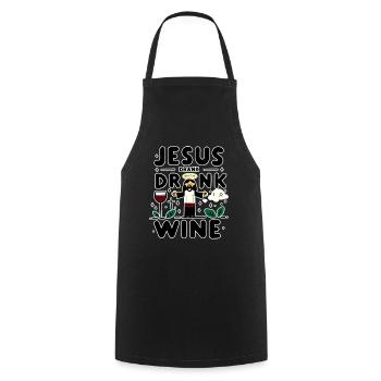 Jesus Drank Wine 7 - Kochschürze - Schwarz - Vorne - AI Model Male 185 dark (185cm)