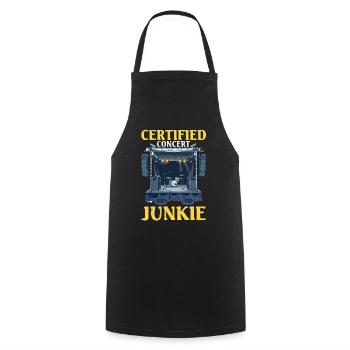 Certified Concert Junkie 14 - Kochschürze - Schwarz - Vorne - AI Model Male 185 dark (185cm)