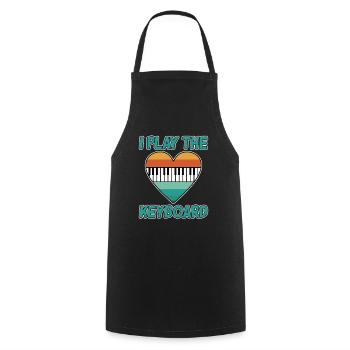 I Play The Keyboard - Kochschürze - Schwarz - Vorne - AI Model Male 185 dark (185cm)