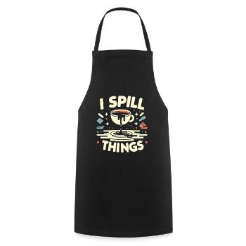 I Spill Things 11 - Kochschürze - Schwarz - Vorne - AI Model Male 185 dark (185cm)