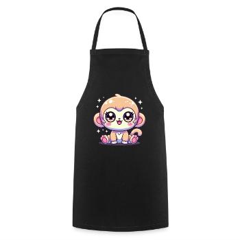 Super Cute Kawaii Baby Monkey - Kochschürze - Schwarz - Vorne - AI Model Male 185 dark (185cm)
